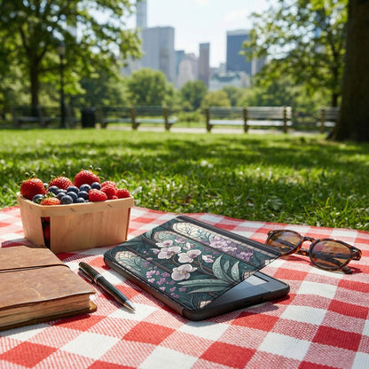 Elegant Floral Pattern Picnic Tablet Cover Accessory