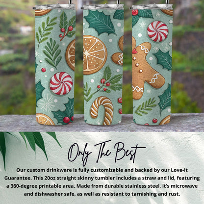 Holiday Themed Customizable Straight Skinny Tumbler