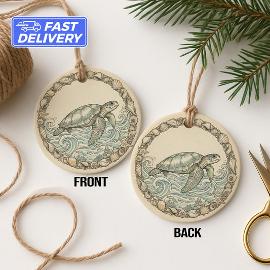 Sea Turtle Round Ornament for Ocean Lovers product