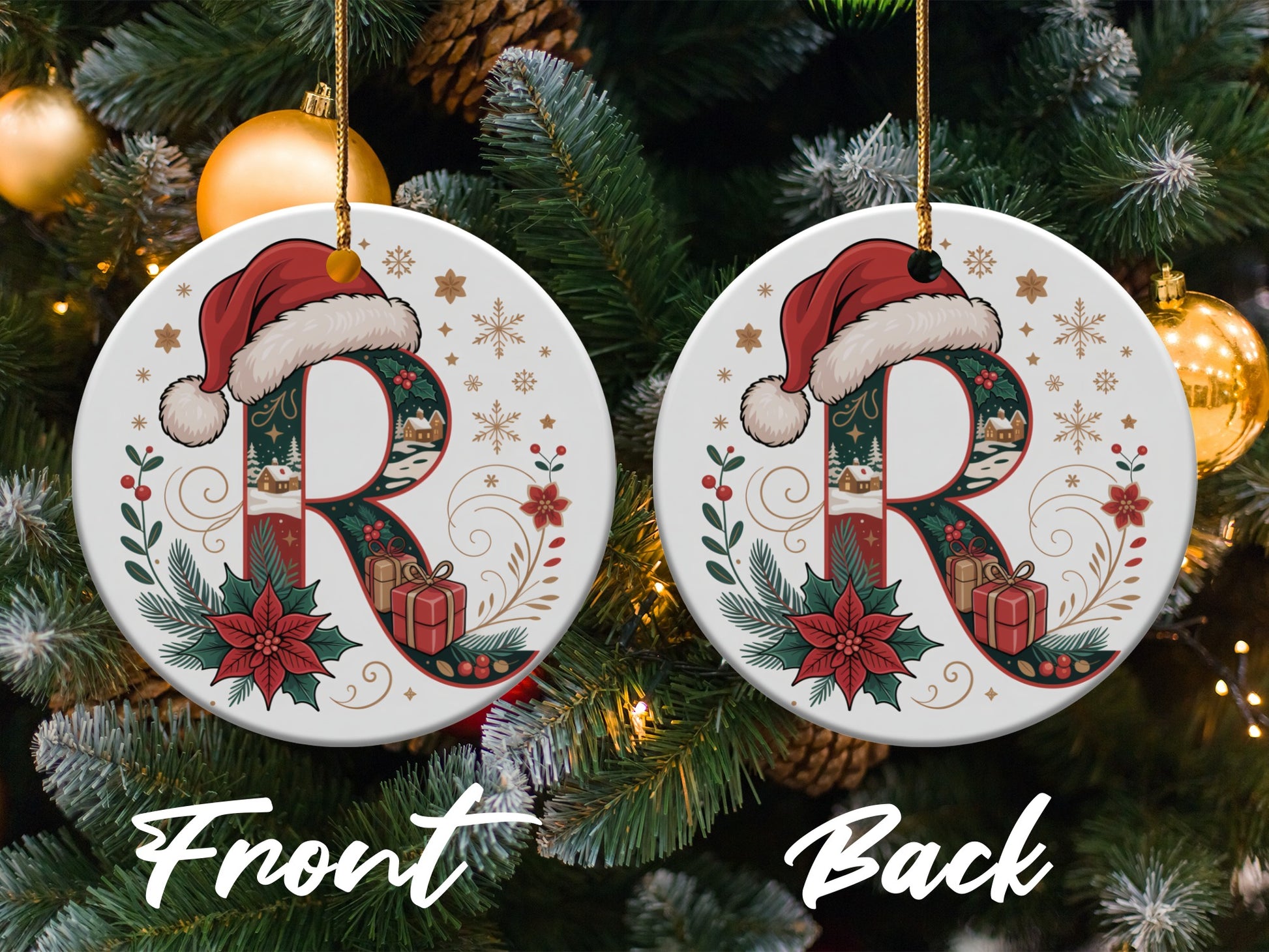 Festive Initial Ornaments Christmas Ornaments Holiday Decor product