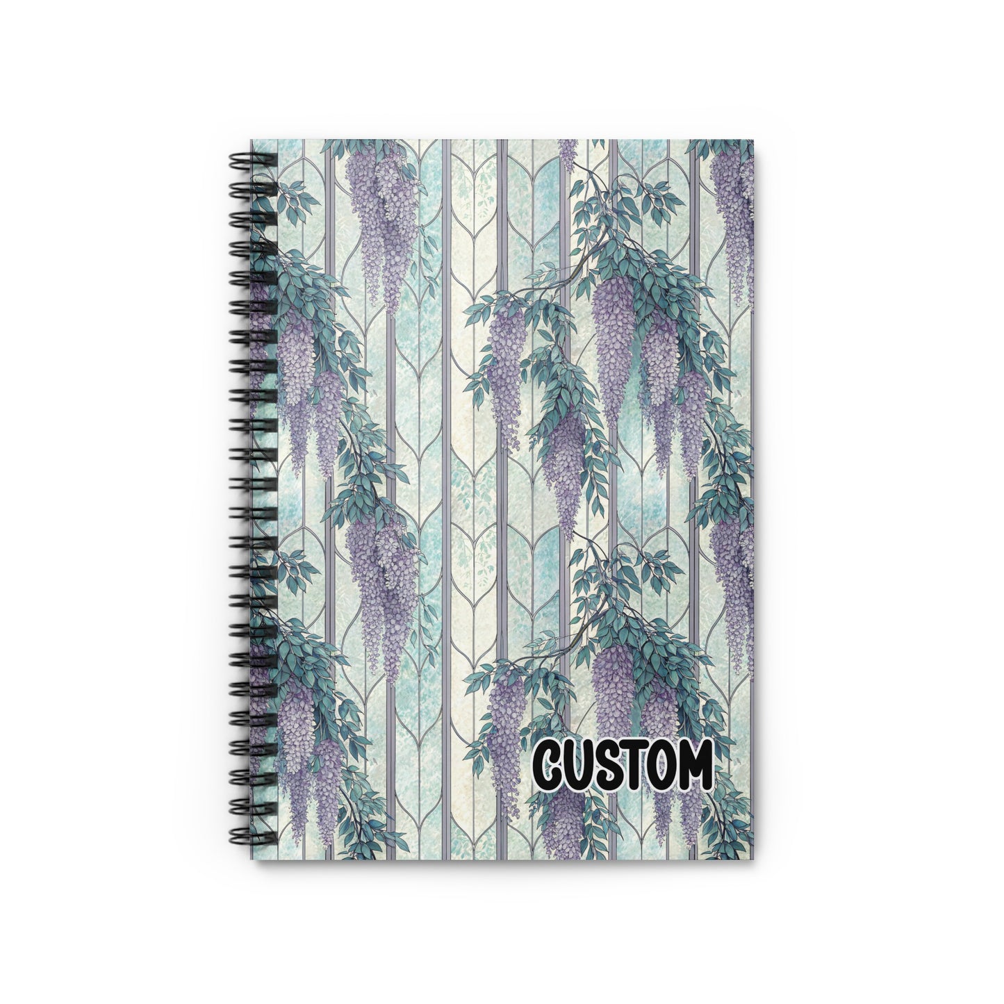 Customizable Purple Floral Design Notebook