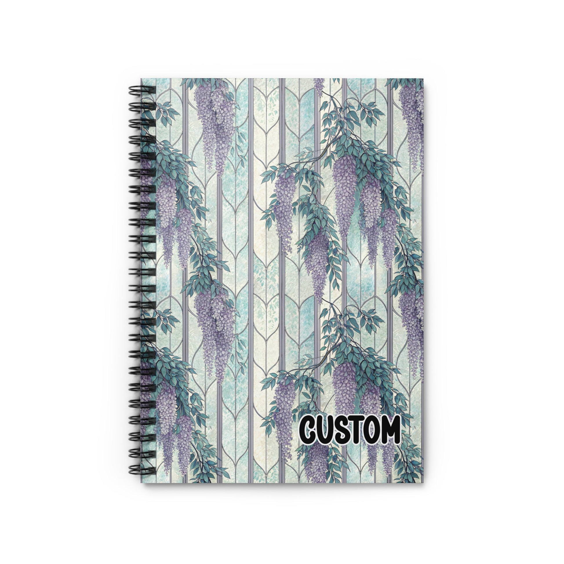 Customizable Purple Floral Design Notebook