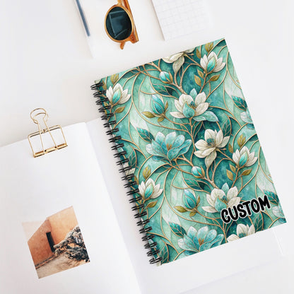 Floral Design Custom Spiral Bound Notebook