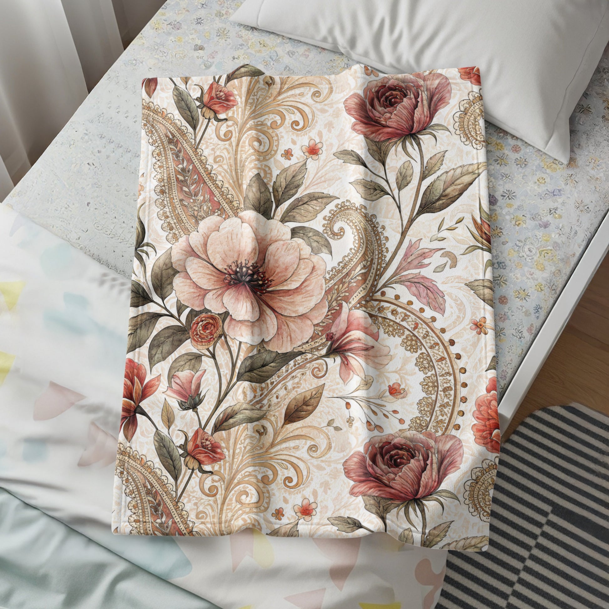 Floral Arrangement Elegant Paisley Pattern Vintage Style - Walk Greener
