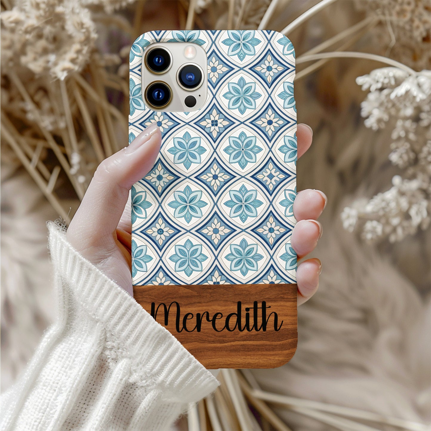 Floral Pattern Personalized Meredith Phone Case