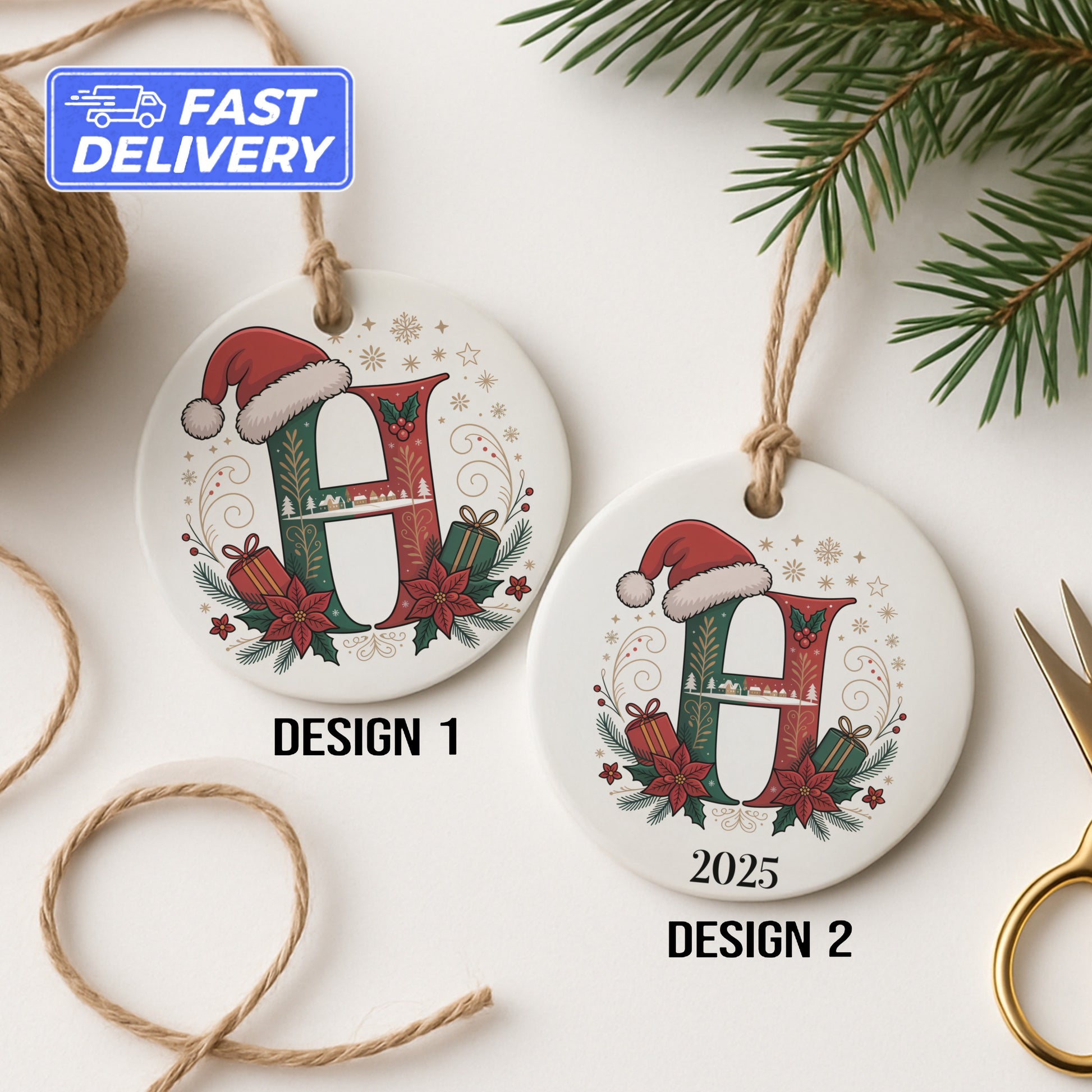 Personalized Christmas Initial Ornament 2025 product