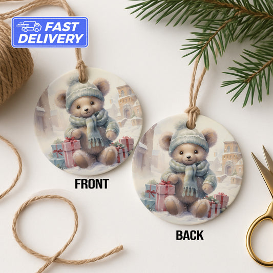Festive Bear Double Sided Ornament Holiday Decor product