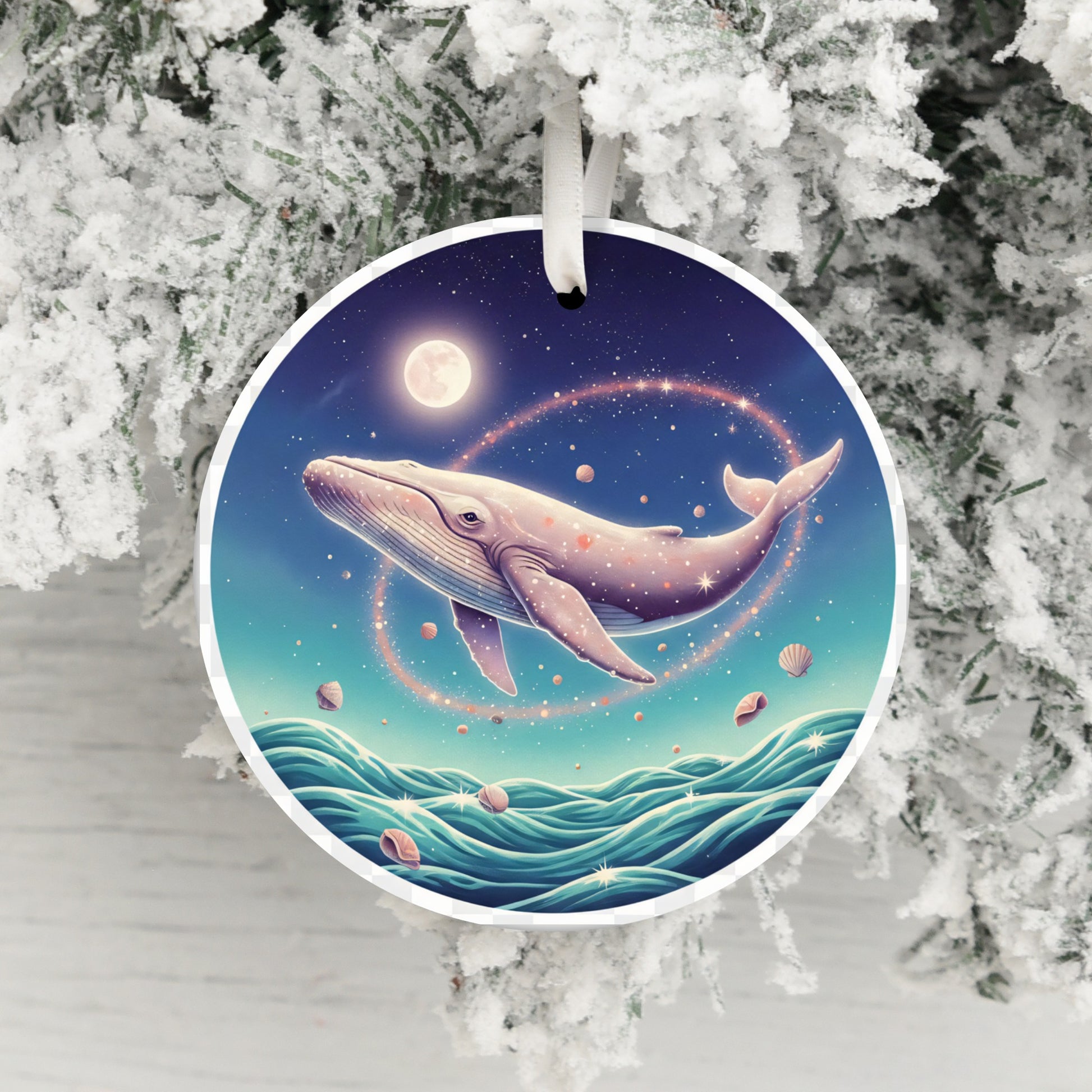 Enchanting Whale and Moon Design Hanging Ornament product