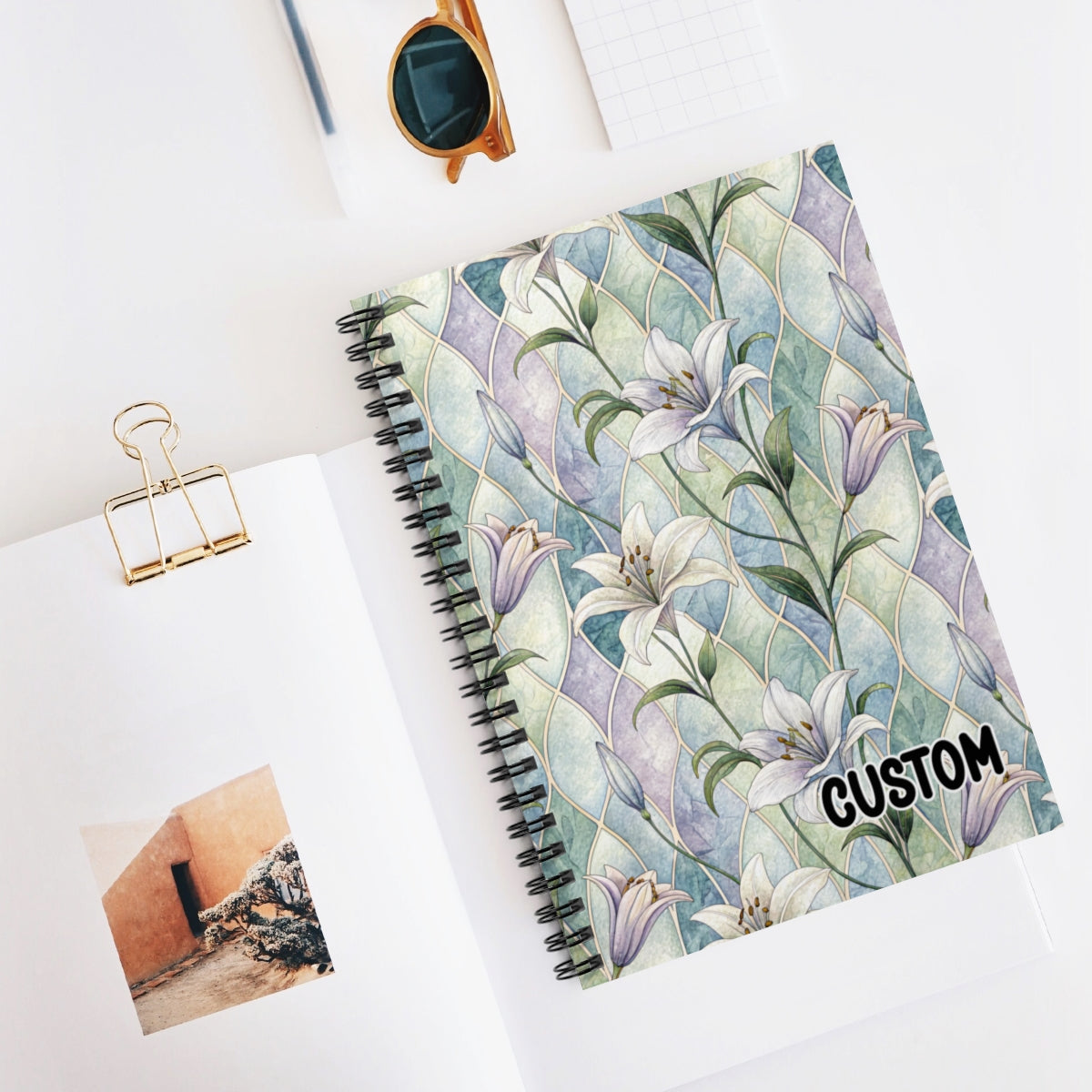 Custom Floral Pattern Spiral Notebook or Journal Custom