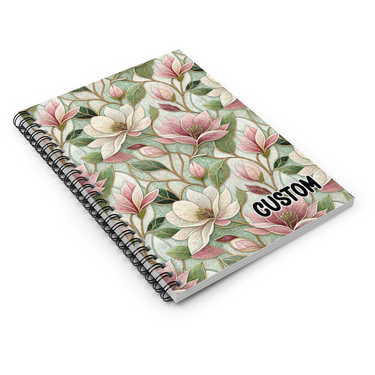 Custom Floral Pattern Spiral Bound Notebook
