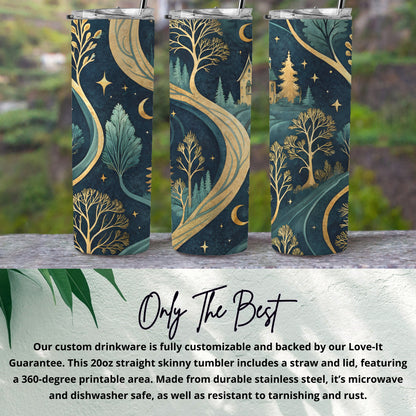 Customizable 20oz Skinny Tumbler with Lid and Straw