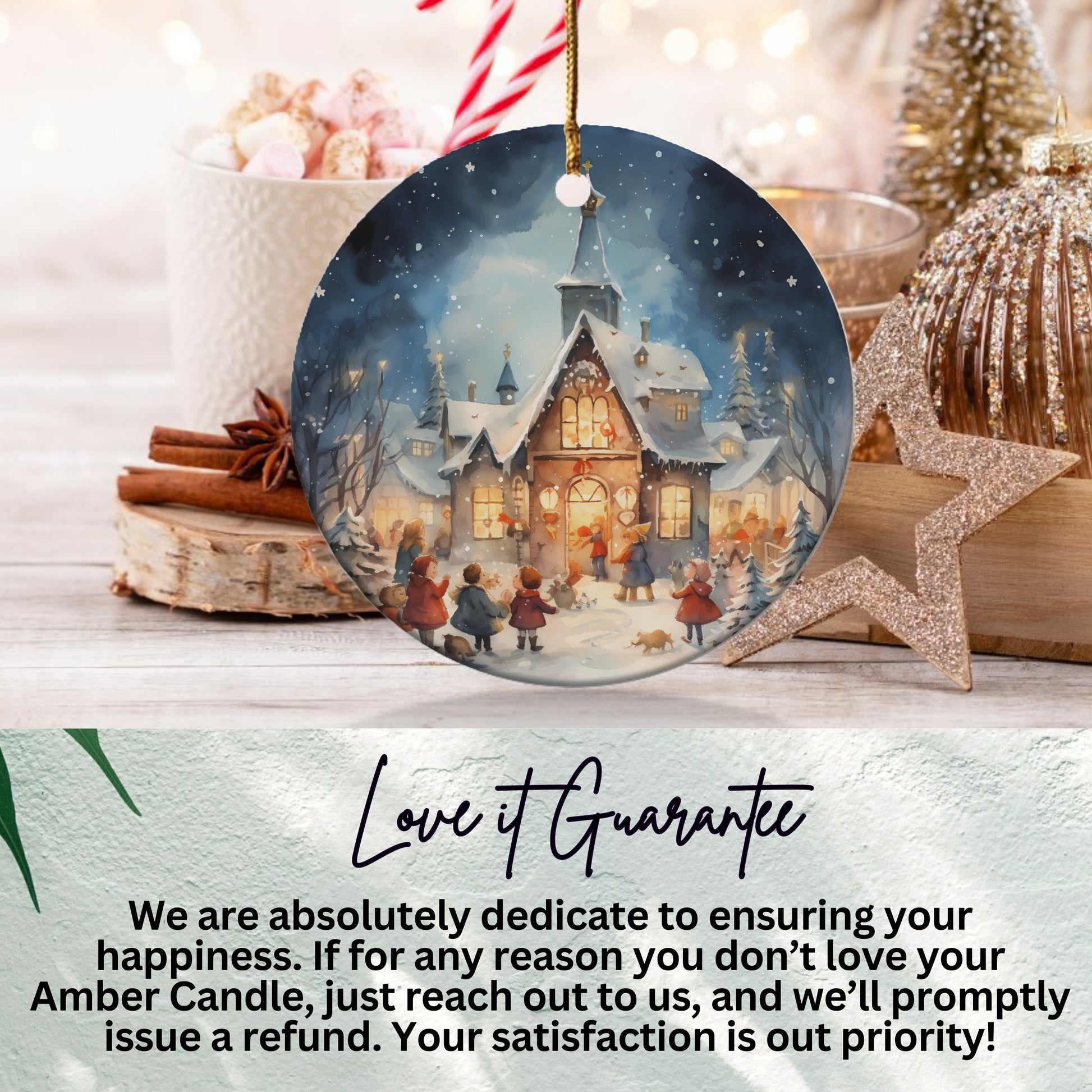 Festive Holiday Scene Hanging Ornament product type