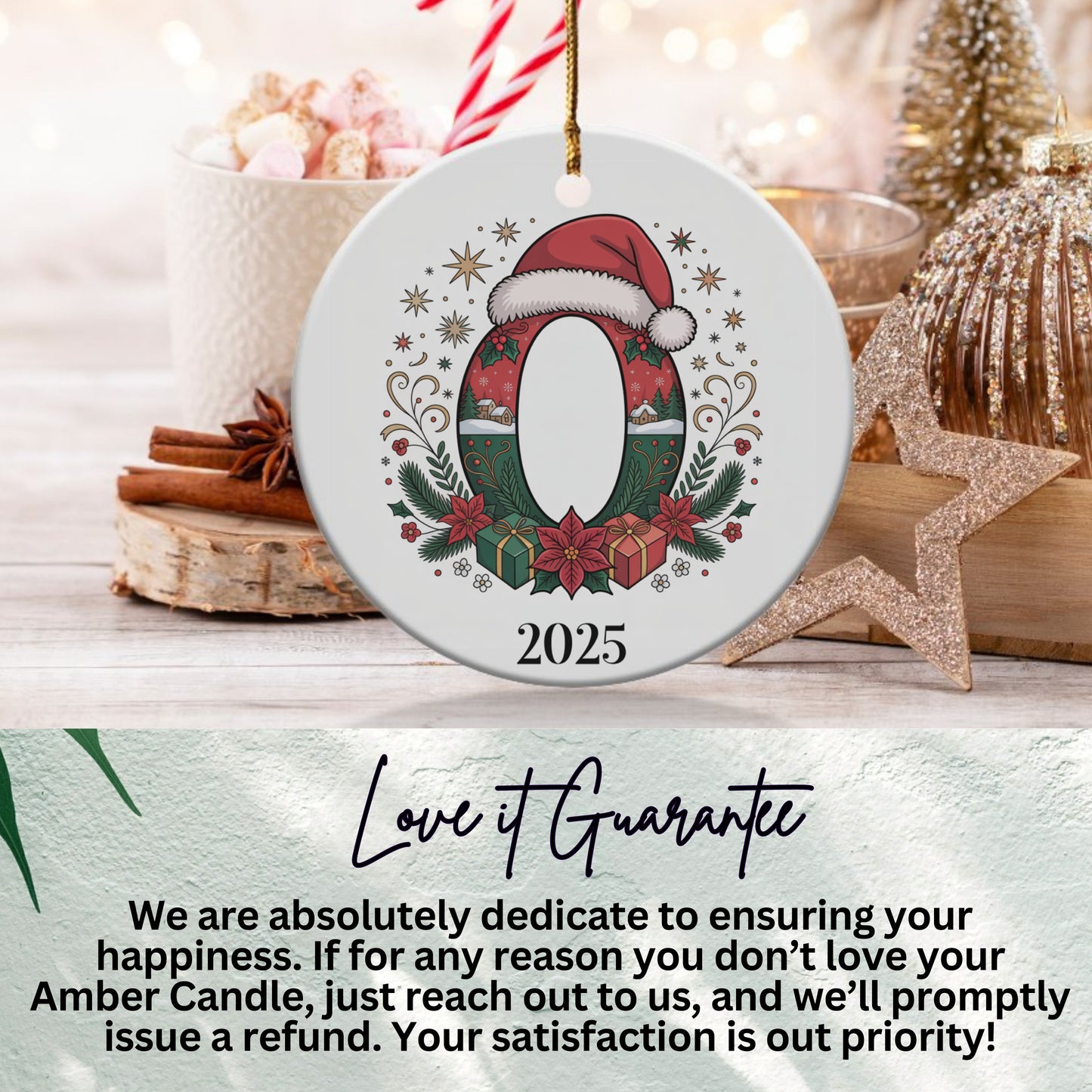 Personalized Santa Hat Christmas Ornament product type