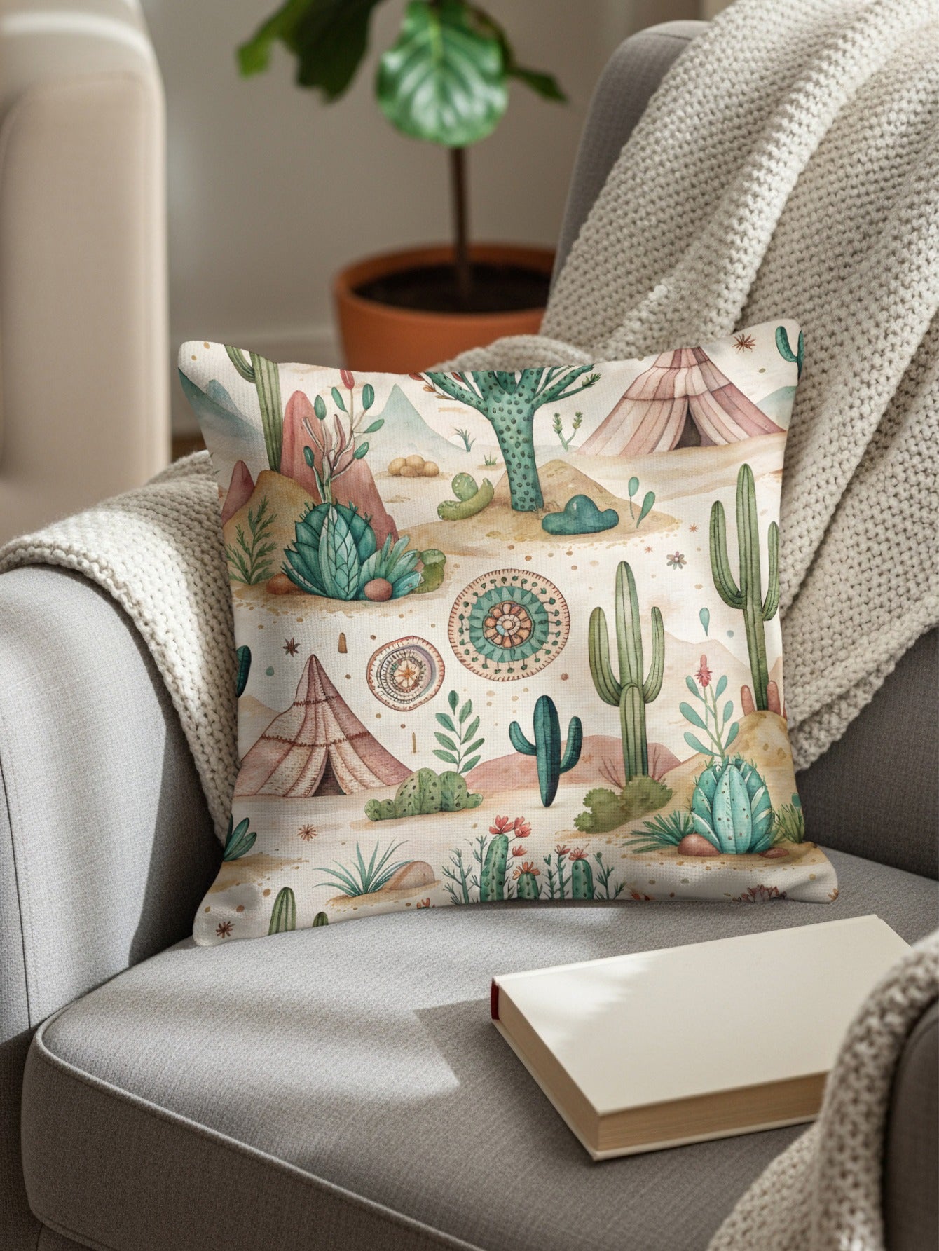 Decorative Southwest Desert Themed Throw Pillow