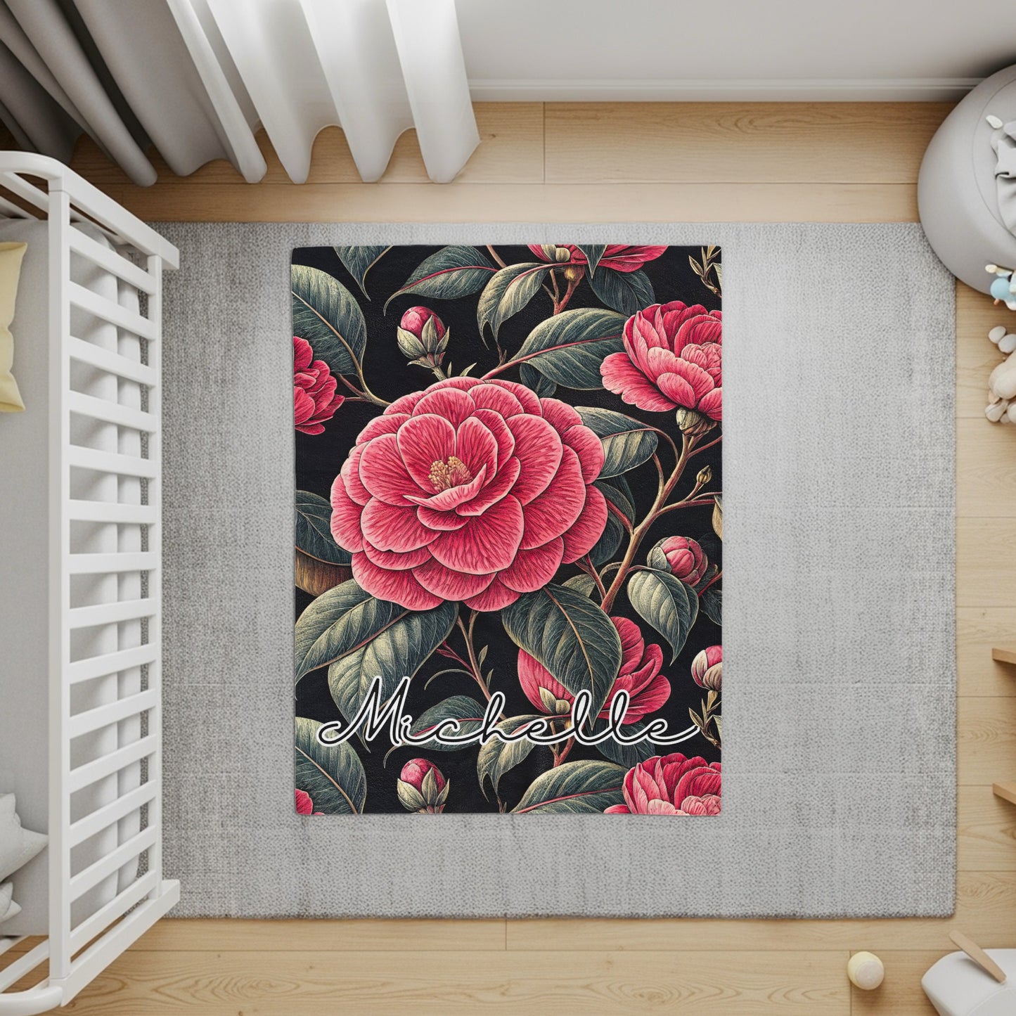 Personalized Floral Design Named Michelle Rug