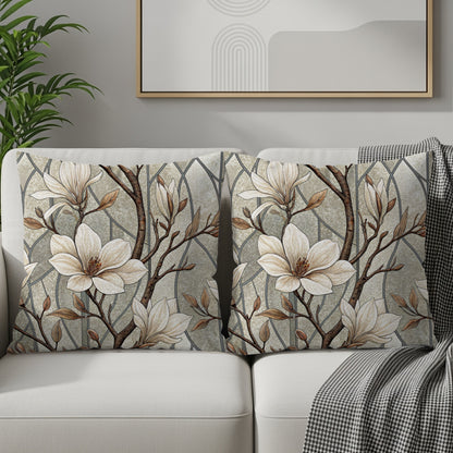 Elegant Floral Design Throw Pillow Covers for Home Decor