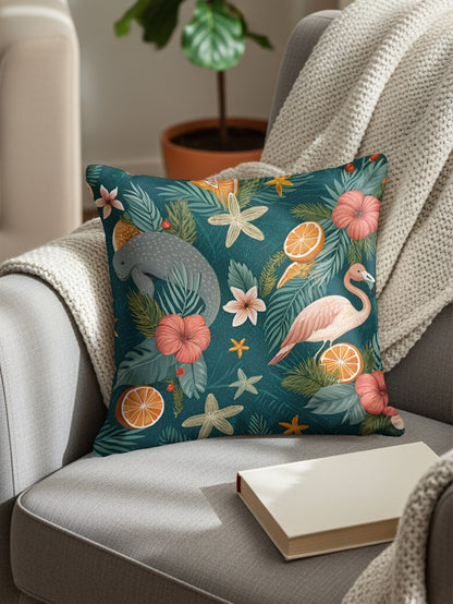 Tropical Animal Pattern Decorative Throw Pillow