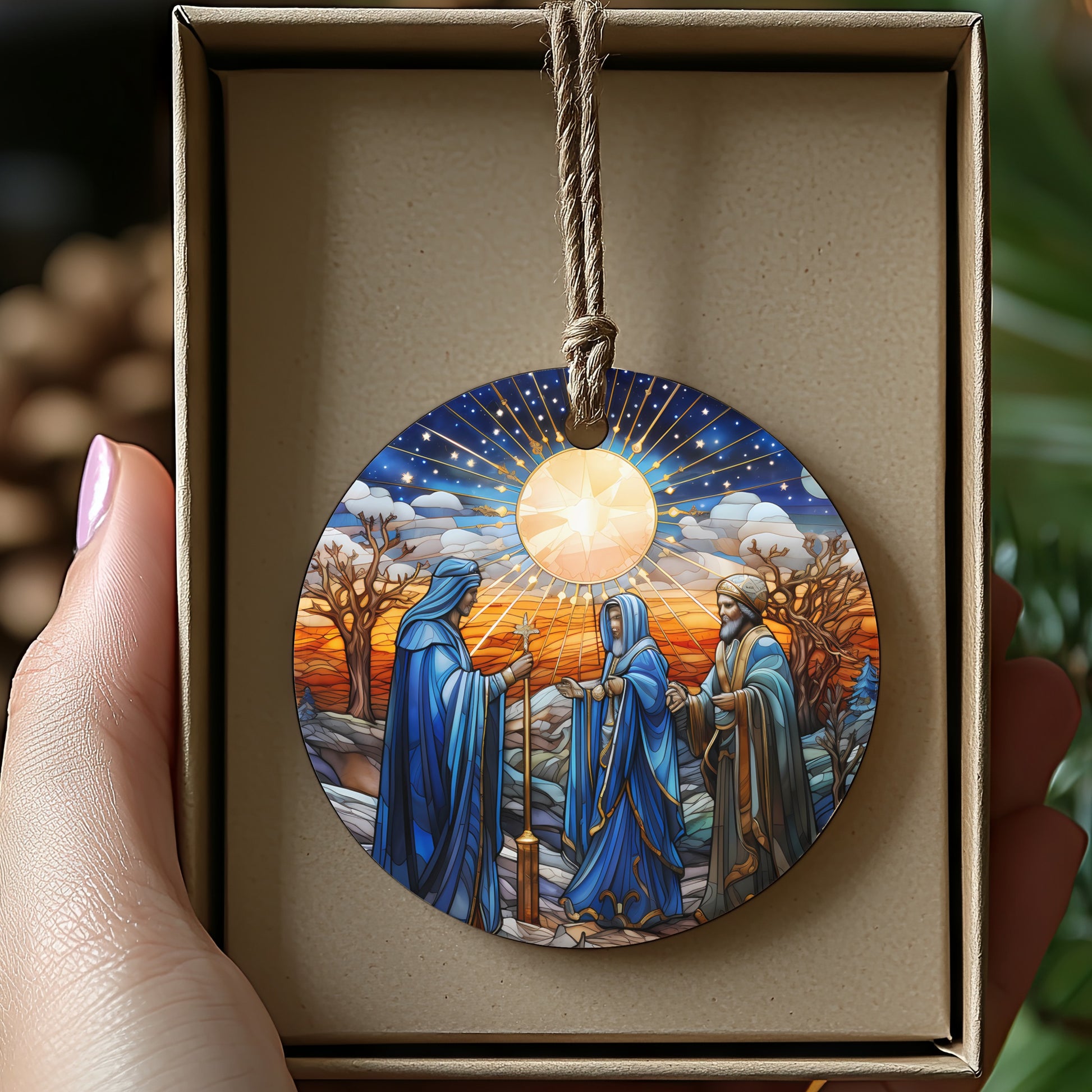 Stunning Nativity Scene Painted Ornament product type
