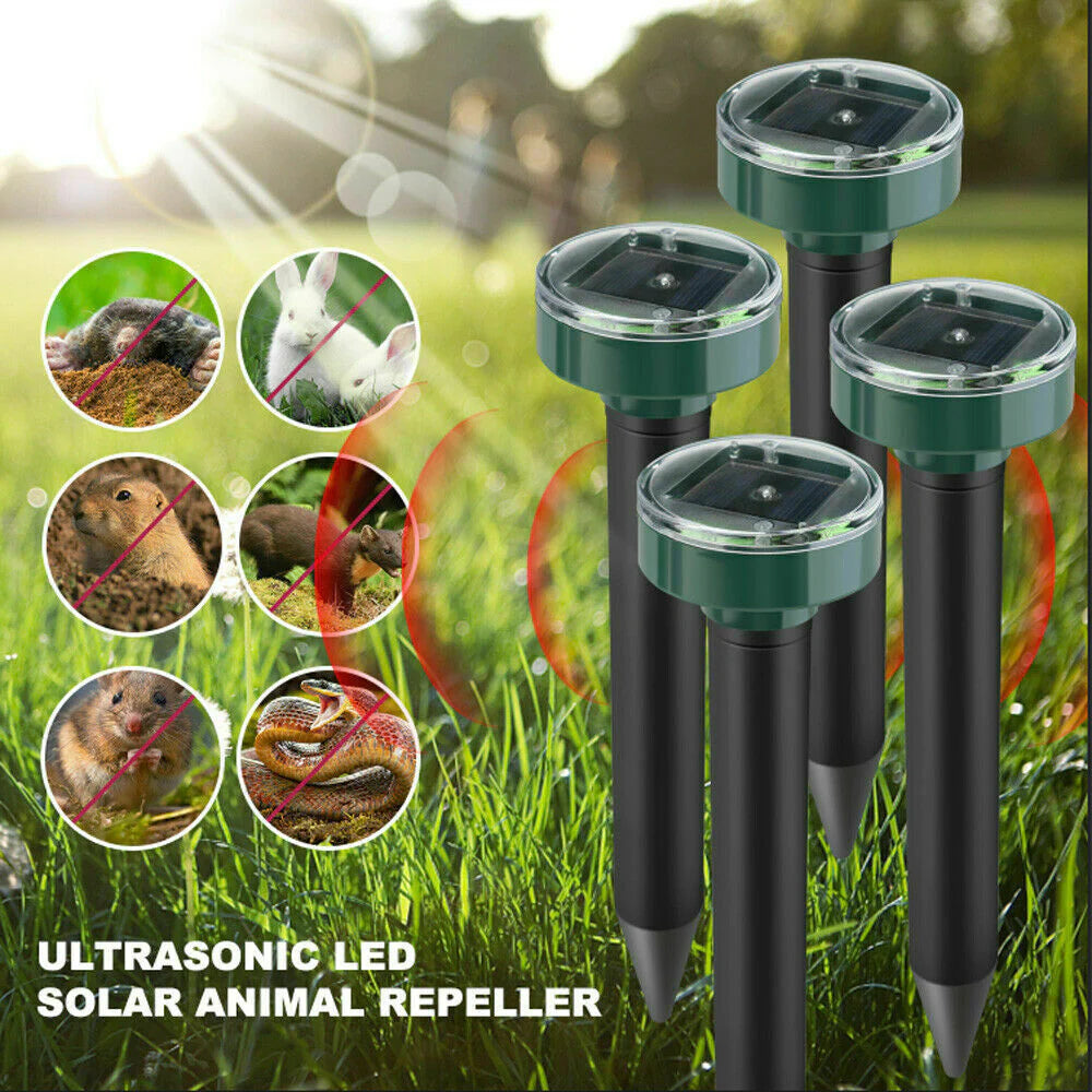 Solar-Powered Ultrasonic Animal Repeller – 2-Pack