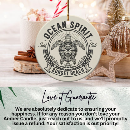 Ocean Spirit Club Sunset Beach Turtle Ornament product