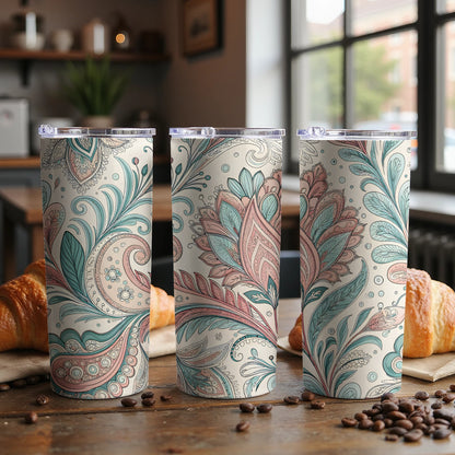 Exquisite Floral Patterned Travel Tumbler