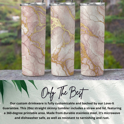 Elegant Marble Design Customizable Tumbler 20oz