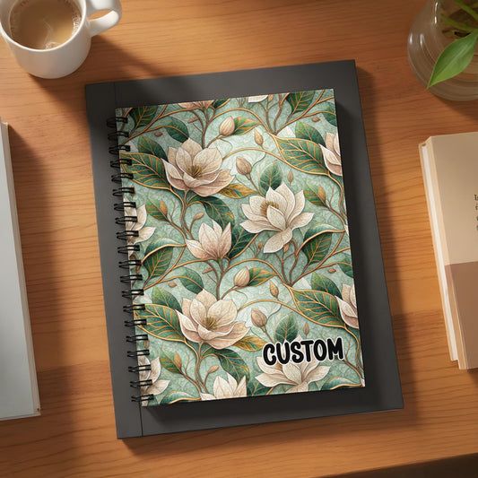Custom Floral Design Journal with Spiral Binding