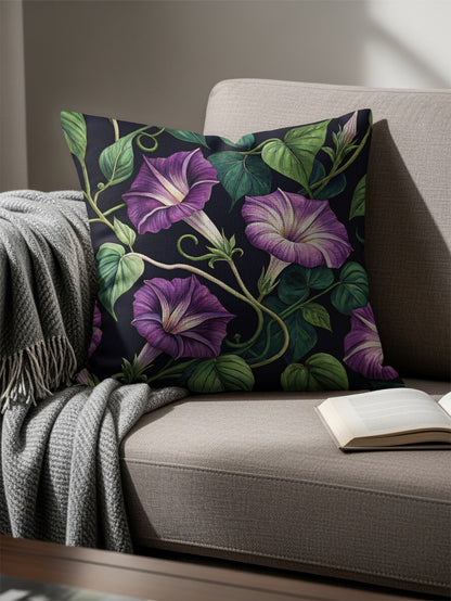Elegant Purple Floral Pattern Decorative Pillow