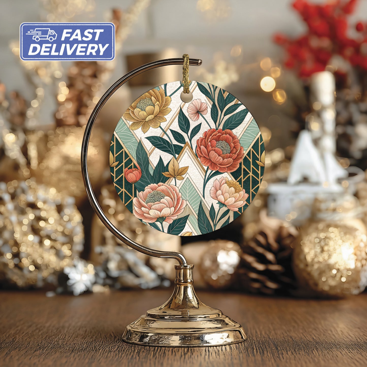 Elegant Floral Design Ornament with Fast Delivery Service
