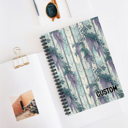 Custom Wisteria Themed Spiral Bound Notebook for Daily Use