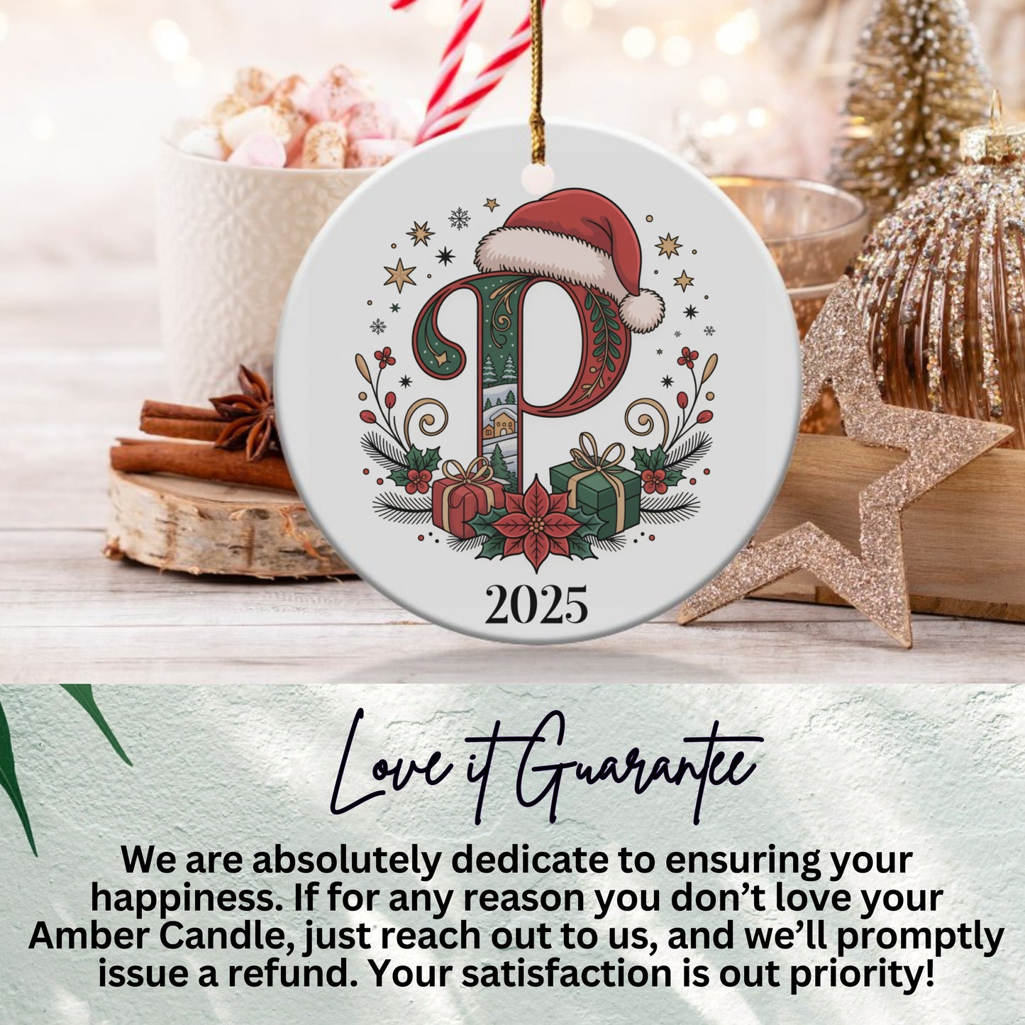 Personalized Christmas Initial Ornament 2025 product type