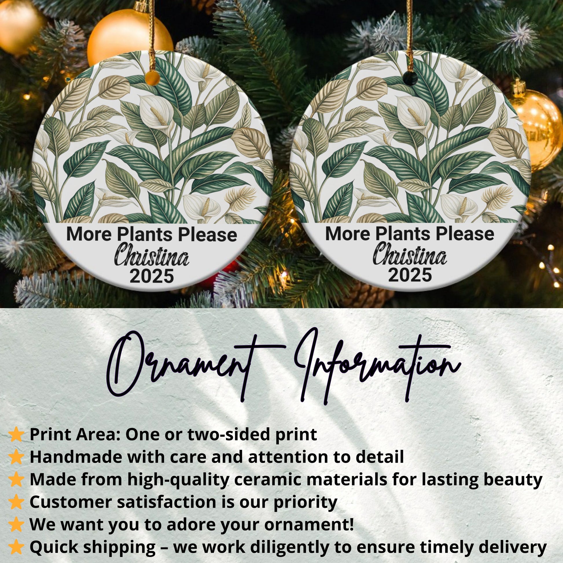 Personalized More Plants Please Ornament product