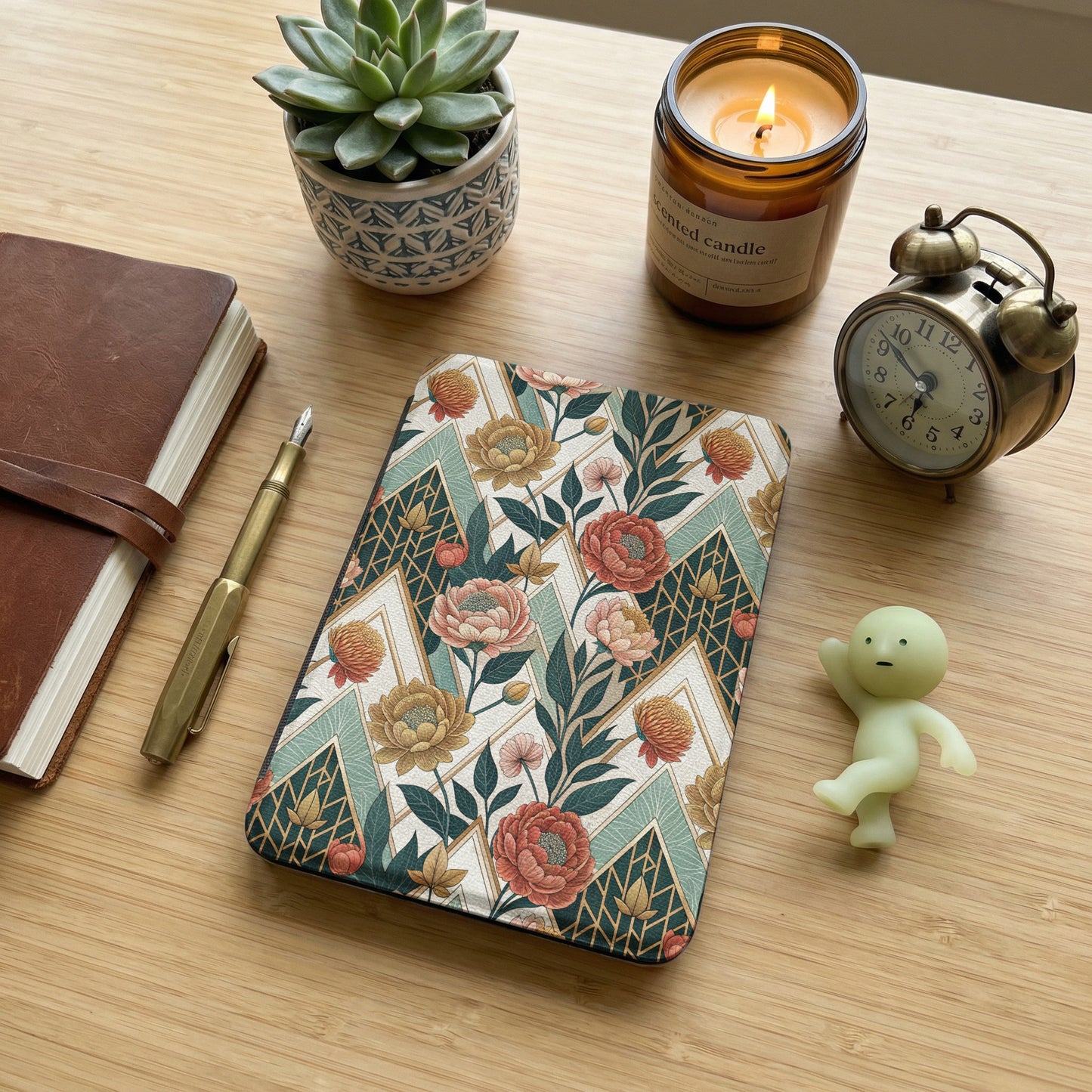 Floral Patterned Journal with Geometric Design