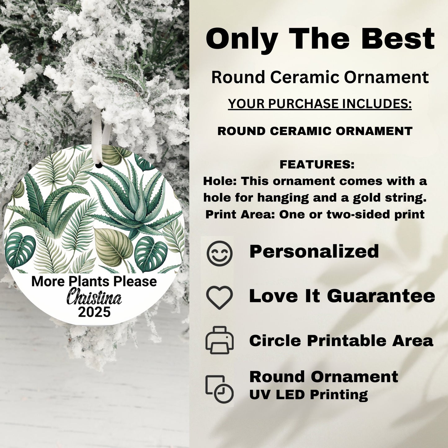 Only The Best Round Ceramic Ornament product type
