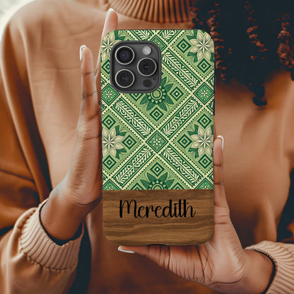 Custom Green Floral Pattern Phone Case Meredith Design