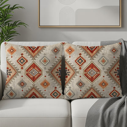 Decorative Southwestern Geometric Diamond Pattern Pillow