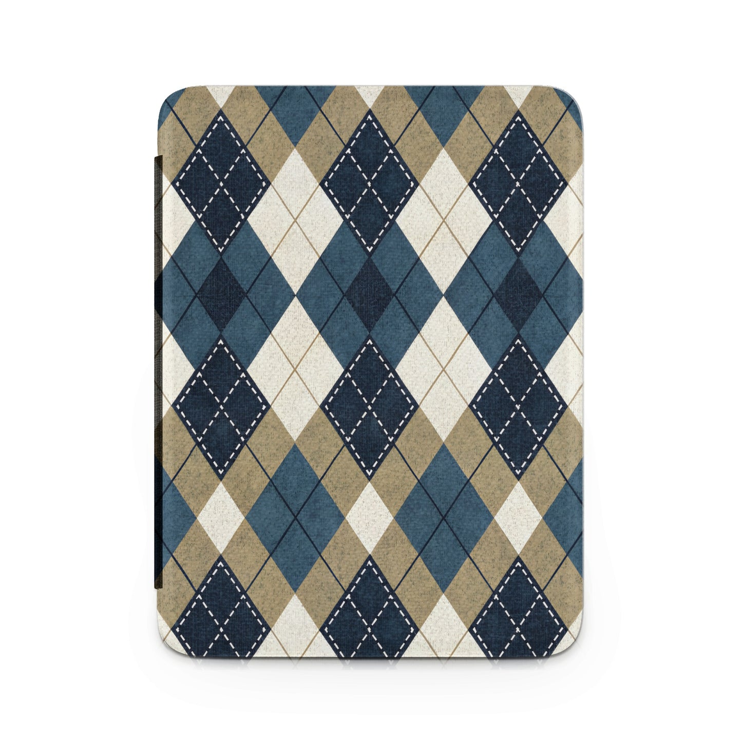 Argyle Pattern Design Blue and Beige Tablet Cover