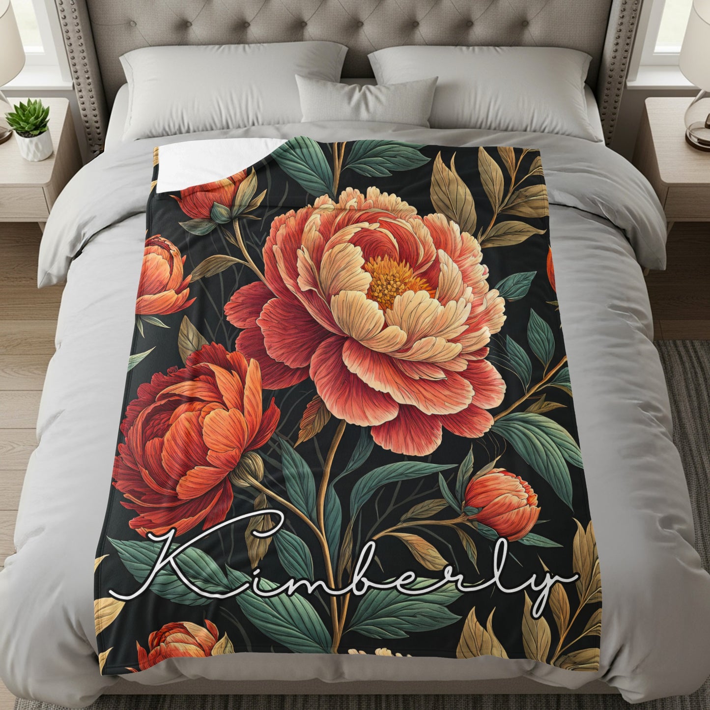 Floral Blossoms with Custom Name for Stylish Home Decor - Walk Greener