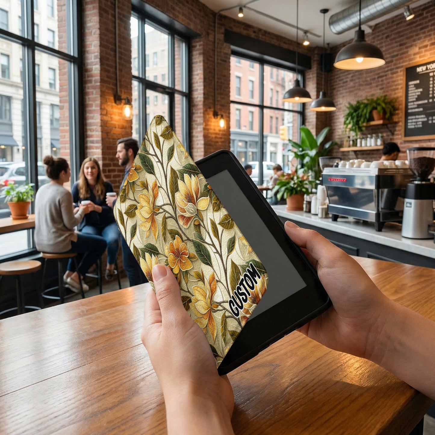 Custom Floral Pattern Sleeve for E-Reader