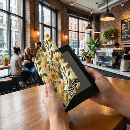 Custom Floral Pattern Sleeve for E-Reader