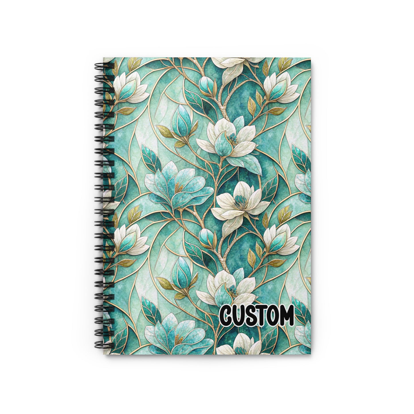 Custom Floral Artistic Design Spiral Notebook