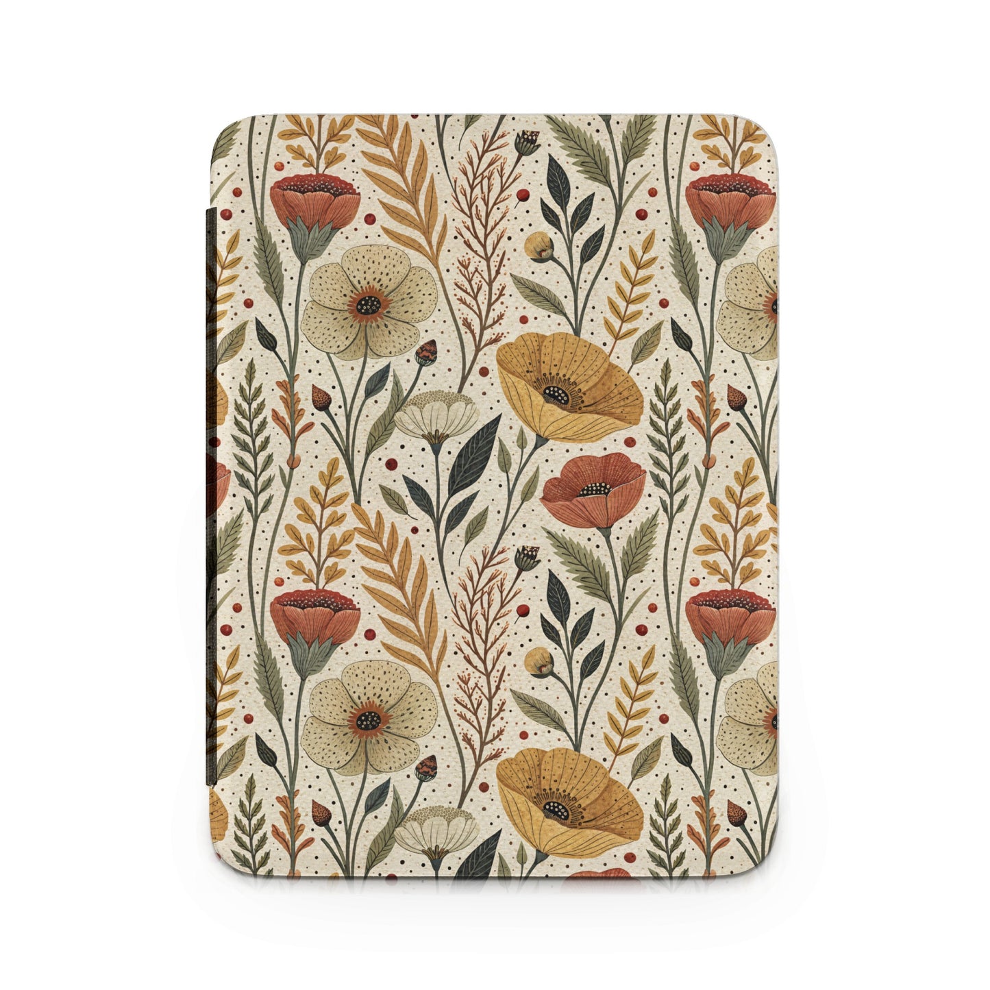 Vintage Floral Pattern with Red and Yellow Flowers Cover