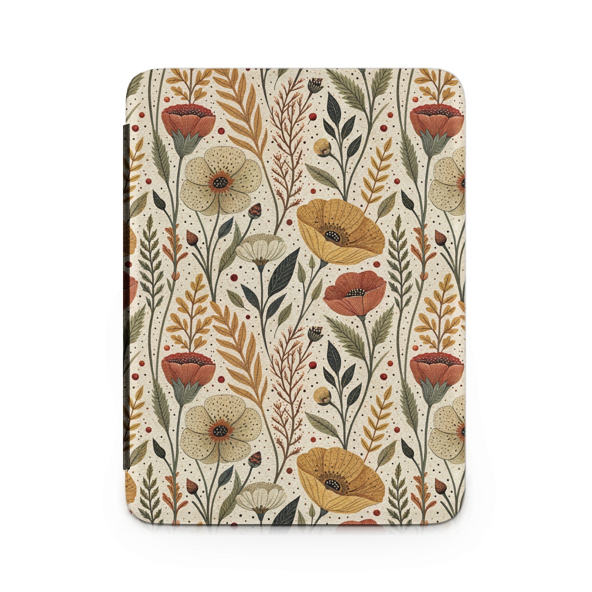 Vintage Floral Pattern with Red and Yellow Flowers Cover