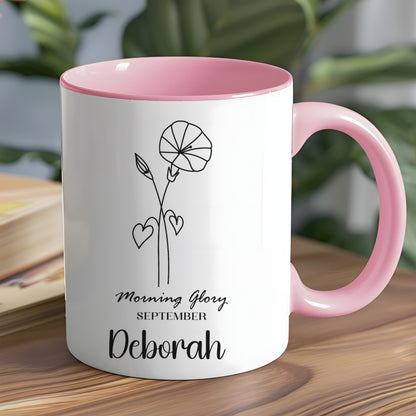 Personalized Morning Glory September Deborah Mug