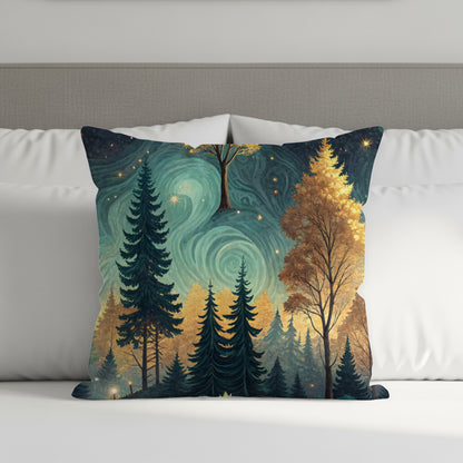 Enchanted Forest Night Theme Decorative Pillow