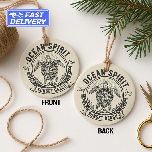Ocean Spirit Sunset Beach Surf Club Ornament product