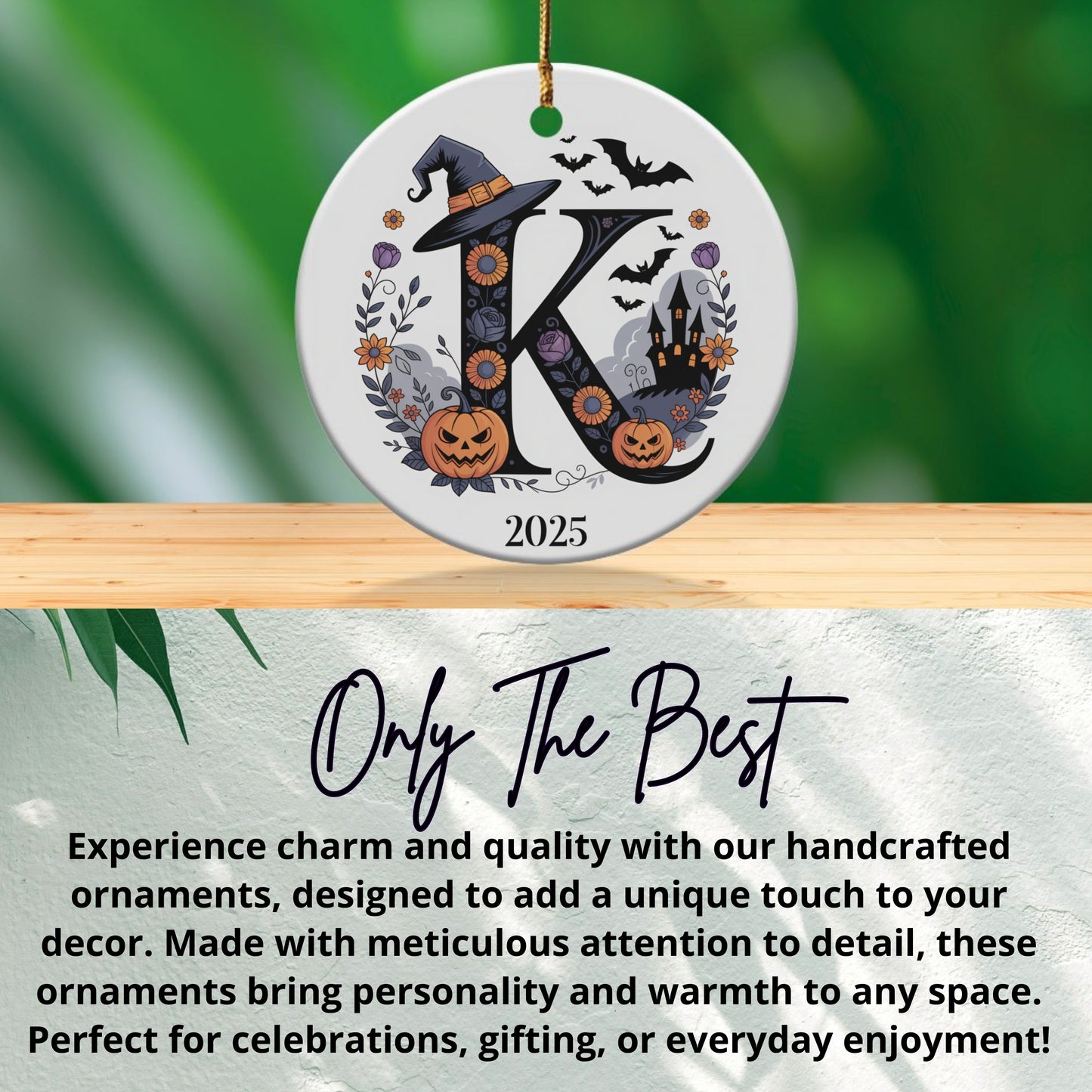 Personalized Halloween Initial Ornament product