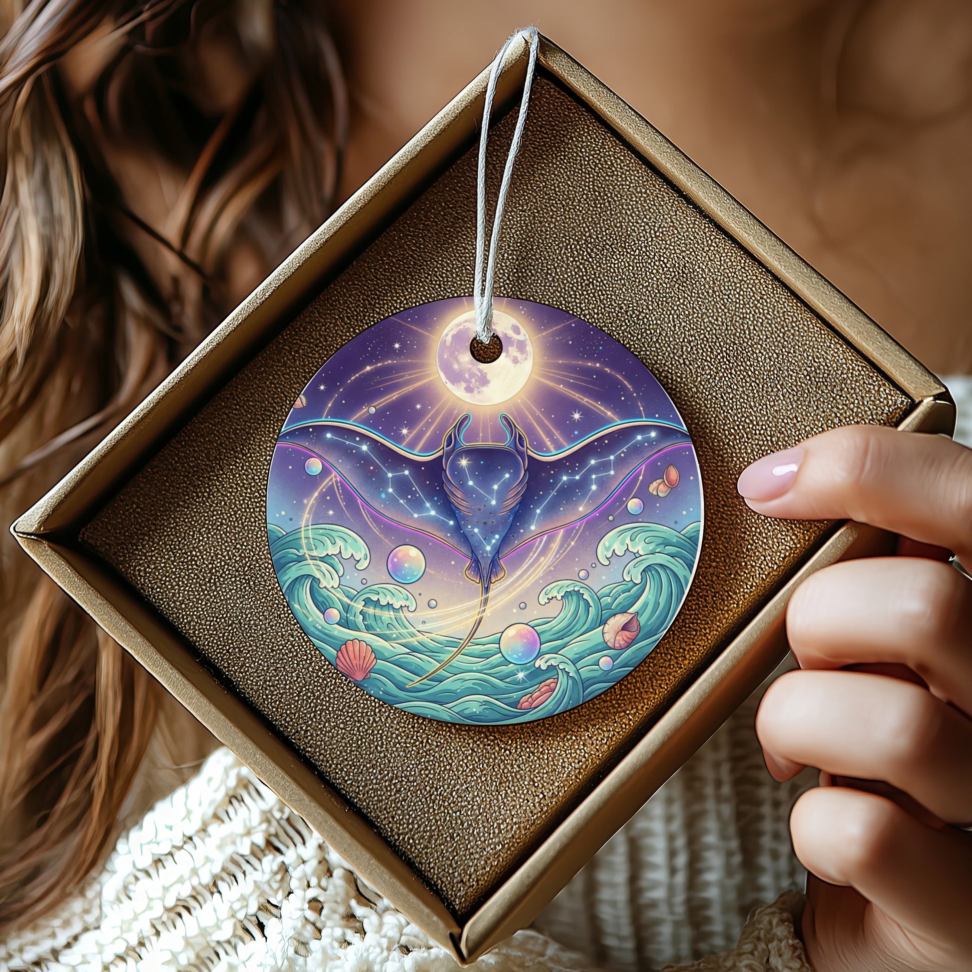 Magical Ocean Fantasy Manta Ray Ornament product