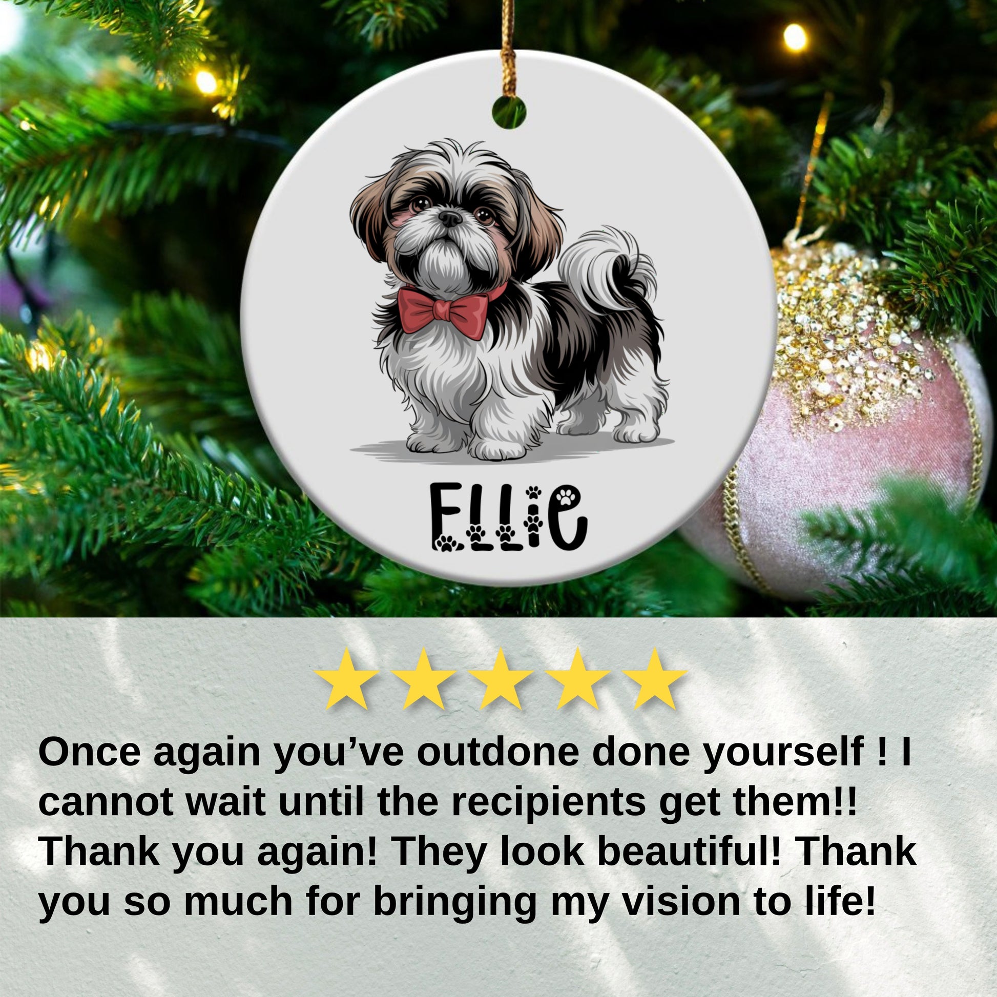 Personalized Christmas Dog Ornament product