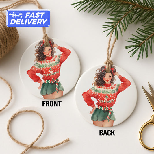 Festive Cheerful Girl Decorative Ornament product